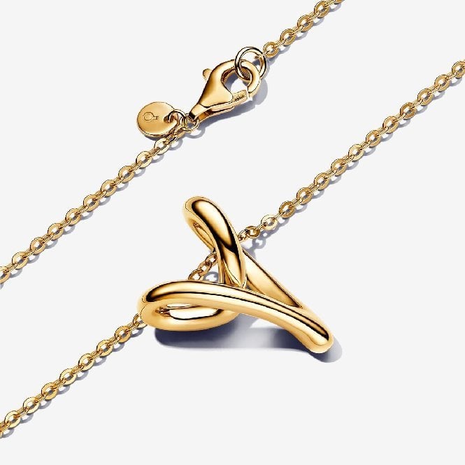 Gold Organically Shaped Heart Pendant Necklace, 70cm