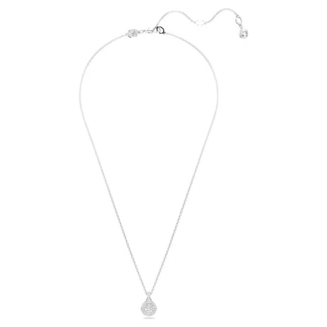 Sublima Pendant Necklace with White Crystal in Rhodium Silver