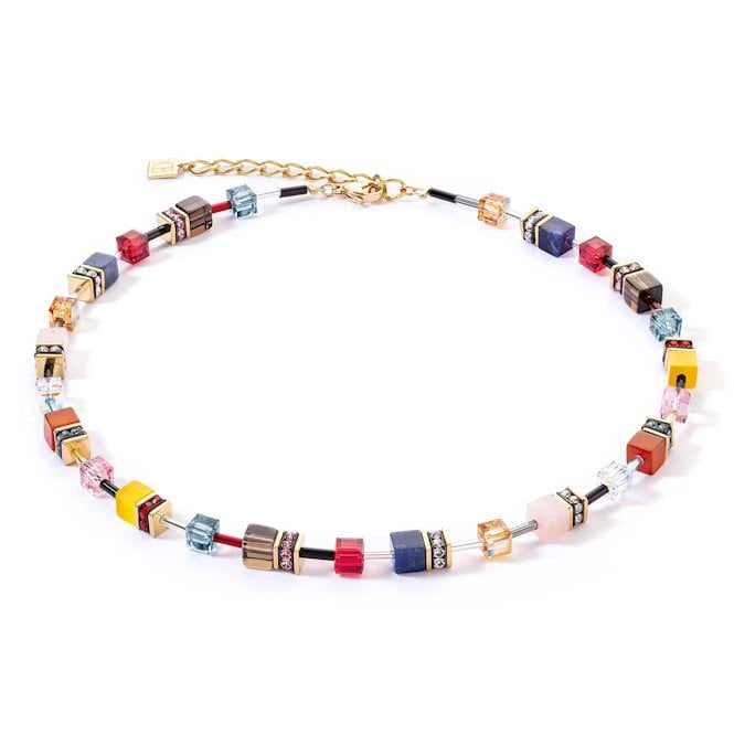 GeoCUBE Iconic Precious Energy Necklace in Gold & Multicolours
