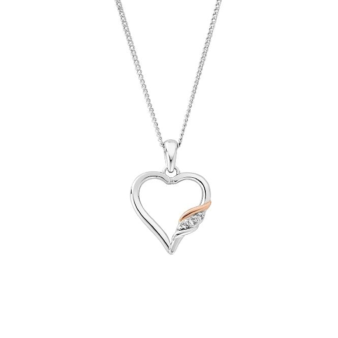Past Present Future Heart Silver Pendant Necklace