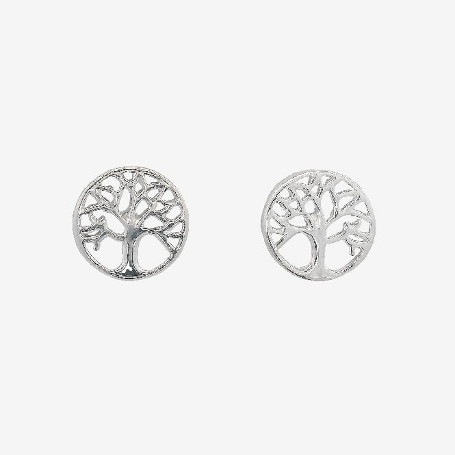 Silver Family Tree Stud Earrings