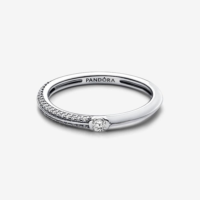 ME Pave & White Dual Ring, Size 54