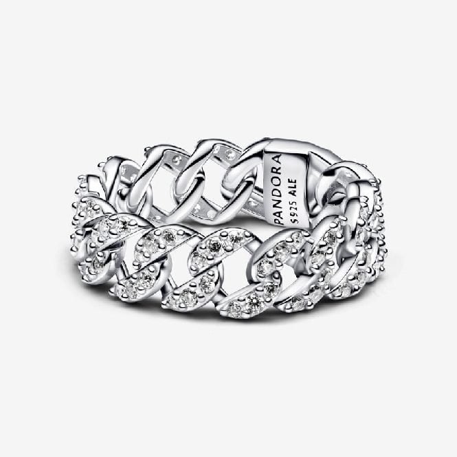 Pave Cuban Chain Ring, Size 54