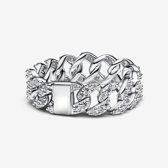 Pave Cuban Chain Ring, Size 54