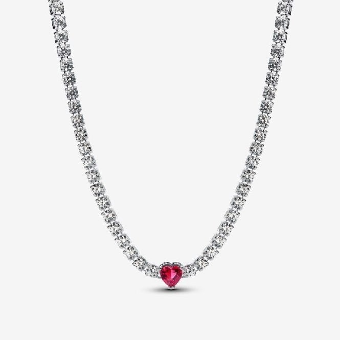 Halo Heart Pendant Choker Necklace, 40cm
