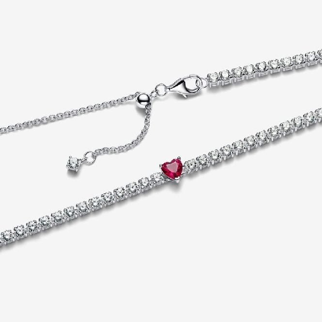 Halo Heart Pendant Choker Necklace, 40cm