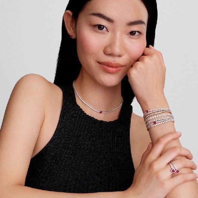 Halo Heart Pendant Choker Necklace, 40cm