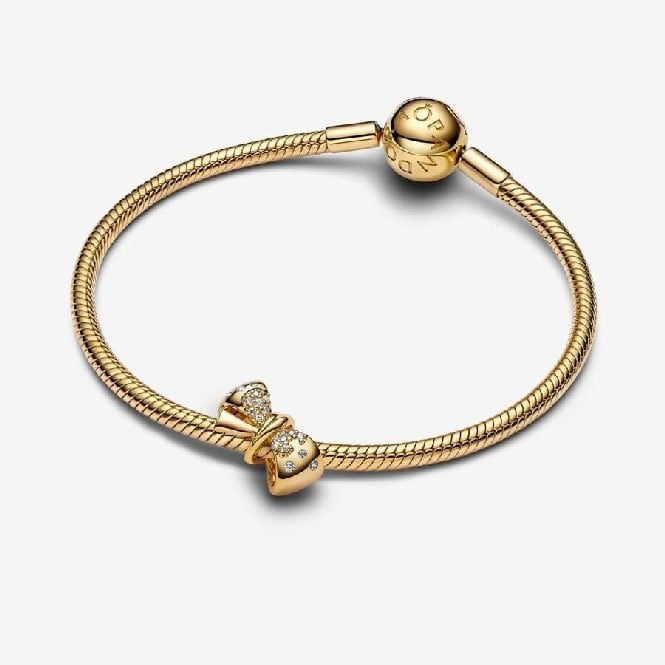 Gold Sparkling Bow Charms