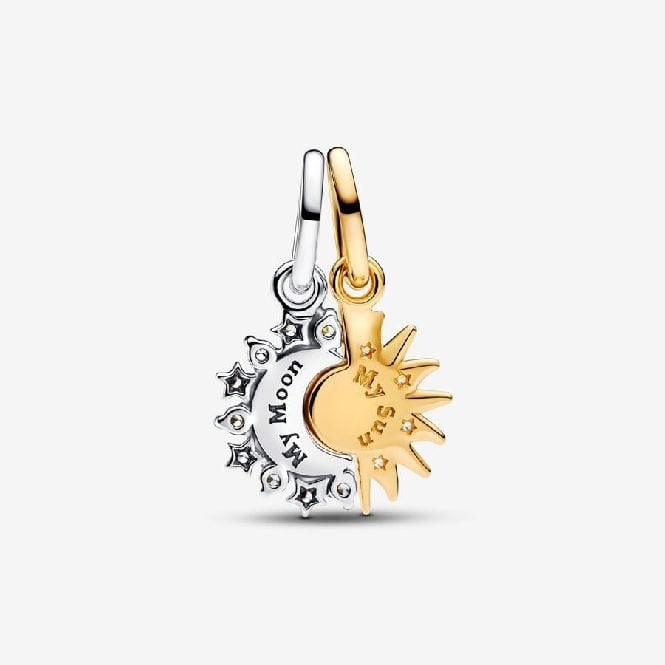 Gold Splittable Sun & Moon Dangle Charms