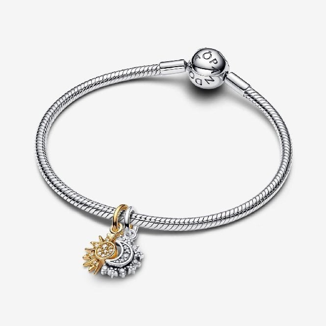 Gold Splittable Sun & Moon Dangle Charms