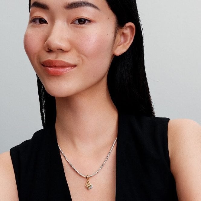 Gold Engravable North Star Lab-Grown Diamond Dangle Charms