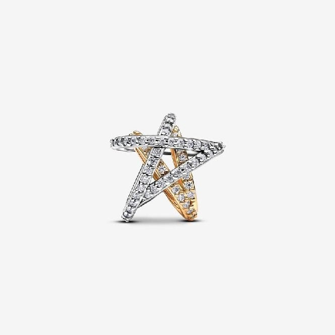 Gold Sparkling Crossover Star Charms