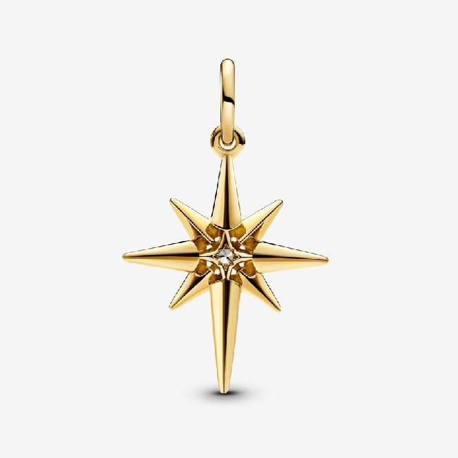Gold Sparkling North Star Dangle Charms