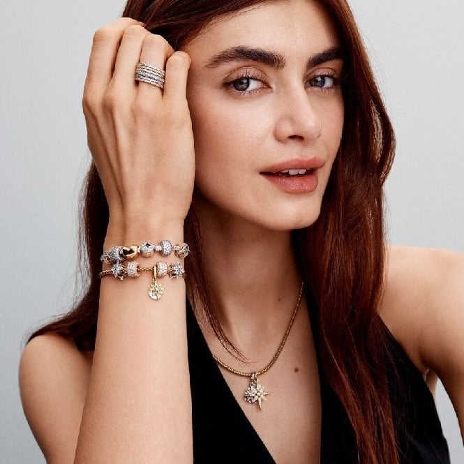 Gold Sparkling North Star Dangle Charms