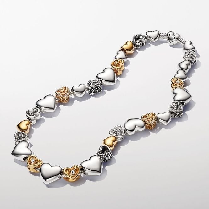 Gold Sparkling Entwined Hearts Charms