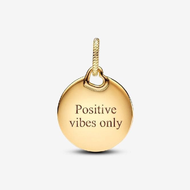 Gold Engravable Round Tag Dangle Charms
