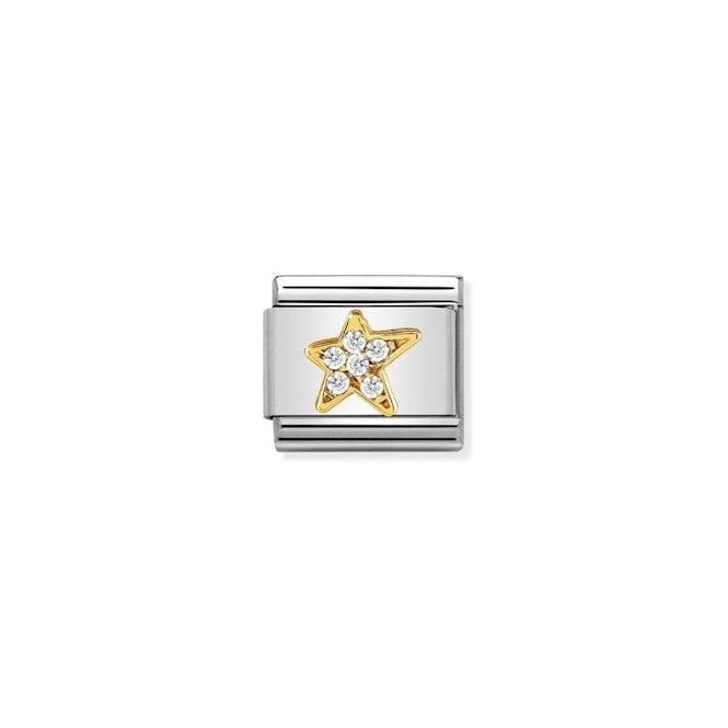 Nomination Classic Gold CZ Asymmetric Star Fairytale & Fantasy Charm