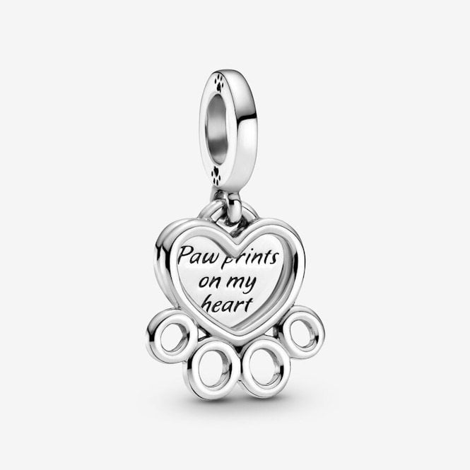 Hearts & Paw Print Dangle Charms