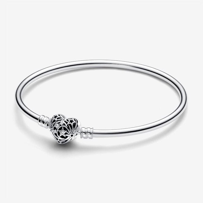 Pandora Celestial Heart Clasp Bangle, 21cm