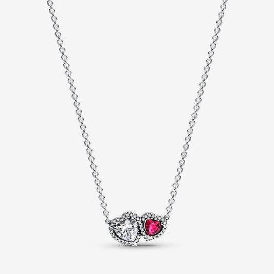 Pandora Halo Hearts Pendant Necklace, 45cm