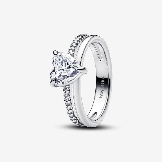Double Band Heart Ring, Size 54