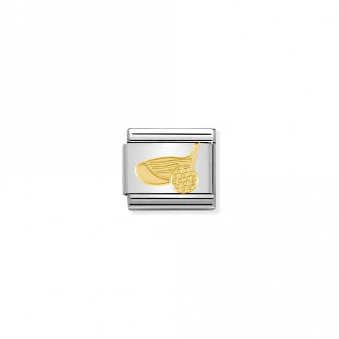 Classic Gold Golf Ball and Club Sports & Hobbies Charms