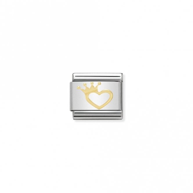 Classic Gold Heart with Crown Love & Hearts Charms
