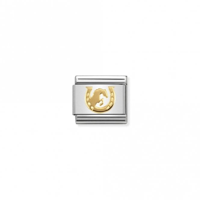 Classic Gold Horse Jumping Horseshoe Animal Charms