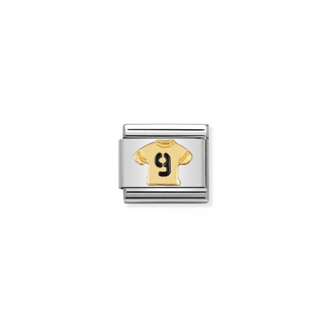 Classic Gold No. 9 Football Shirt Sports & Hobbies Charms