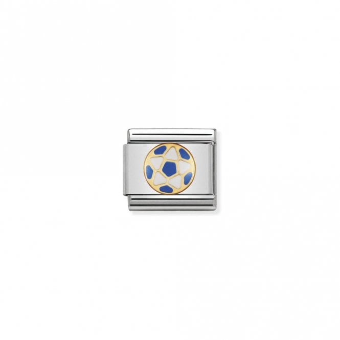 Classic Gold White-Light Blue Football Sports & Hobbies Charms