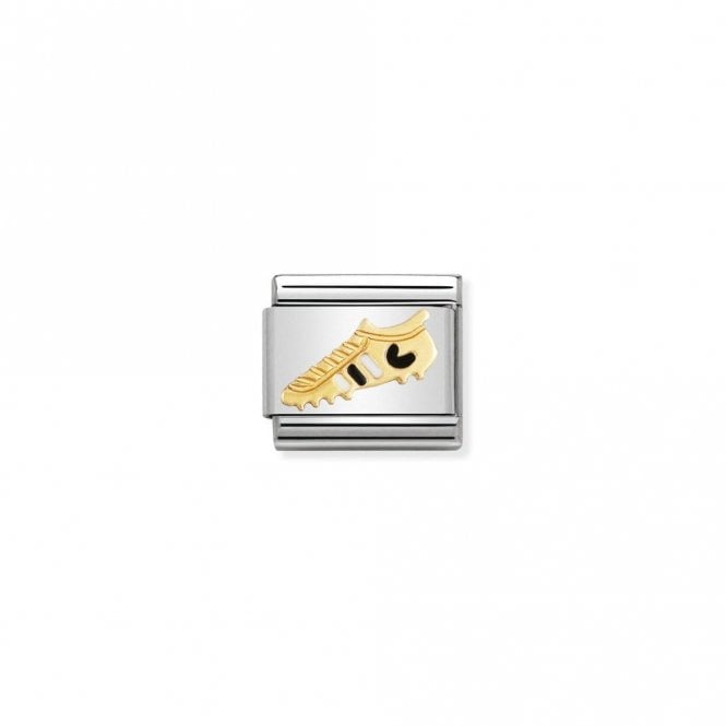 Classic Gold White-Black Football Boot Sports & Hobbies Charms