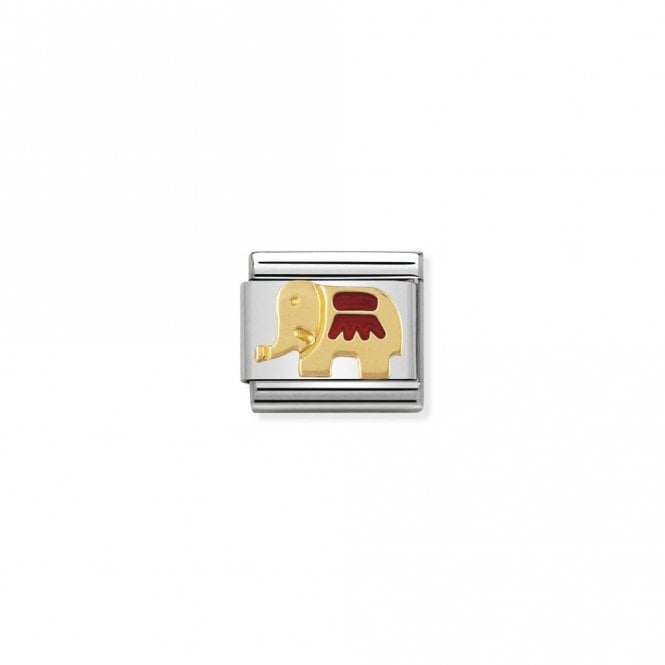 Classic Gold Red Elephant Animal Charms