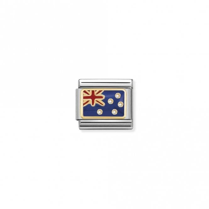 Nomination Classic Gold Flag of Australia Travel Charm