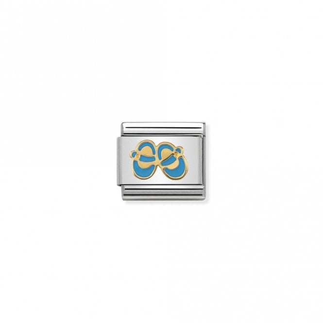 Classic Gold Light Blue Baby Shoes Friends & Family Charms