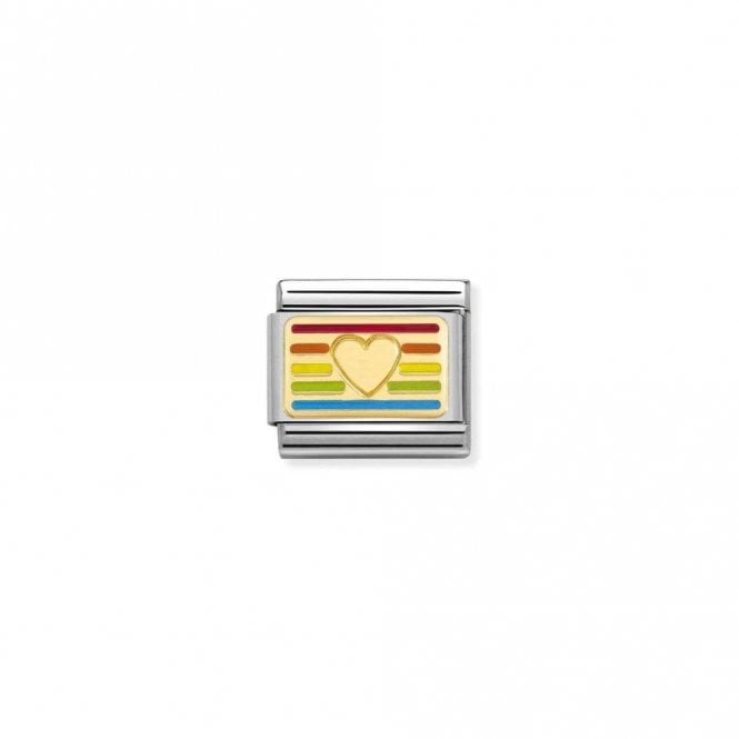 Classic Gold Rainbow Heart Flag Love & Hearts Charms