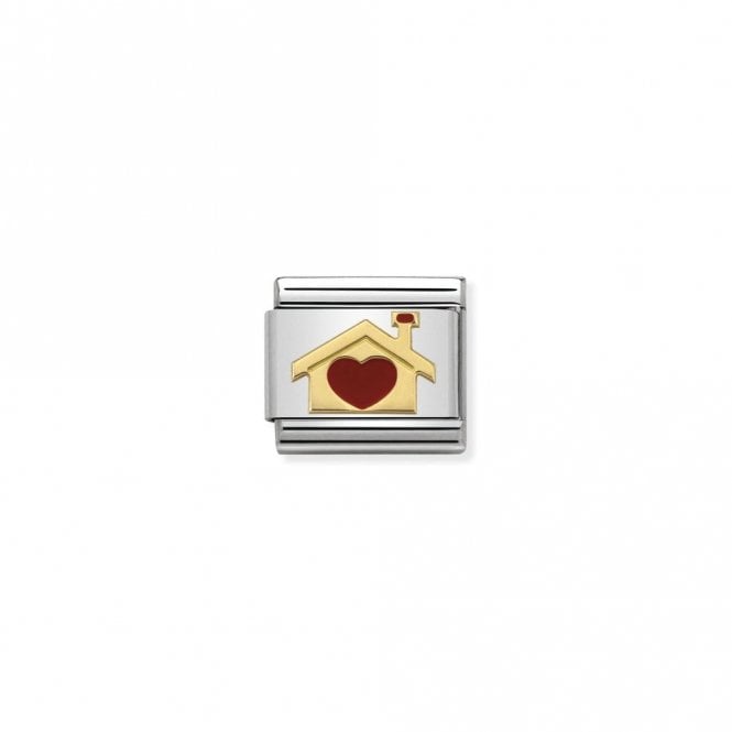 Classic Gold Home with Heart Love & Hearts Charms