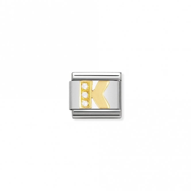 Classic Gold CZ K Letter Charms