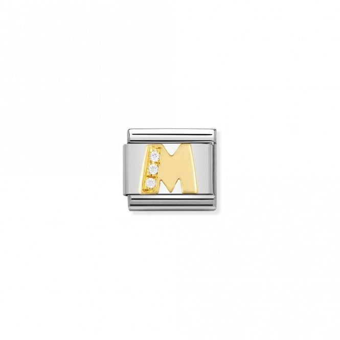 Classic Gold CZ M Letter Charms