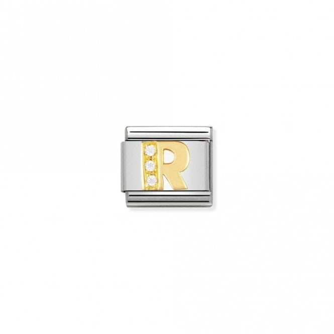 Classic Gold CZ R Letter Charms