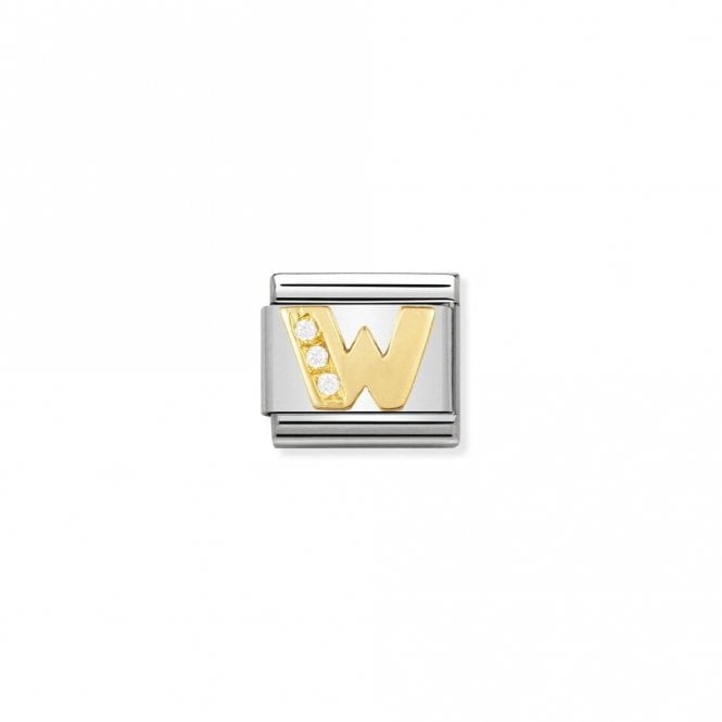 Classic Gold CZ W Letter Charms