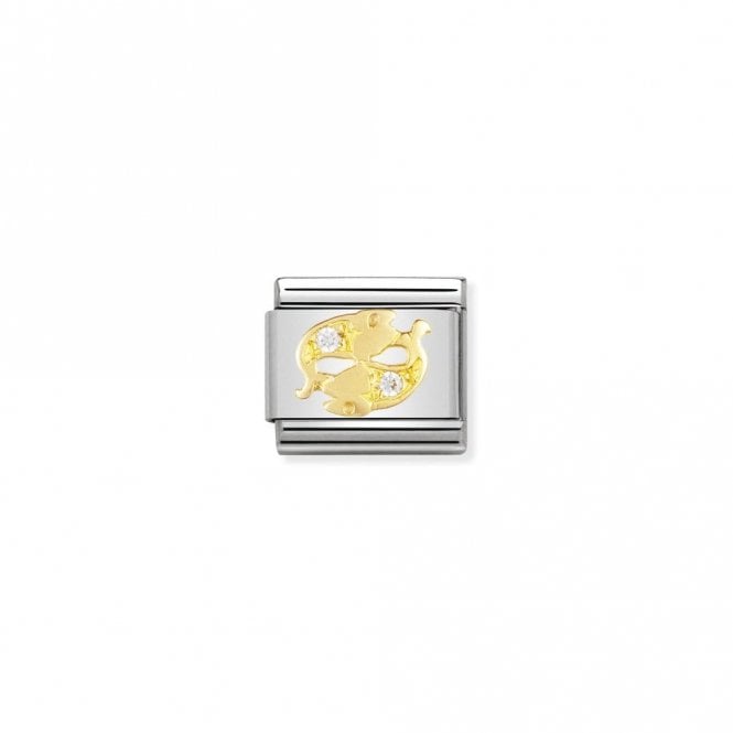 Classic Gold CZ Pisces Zodiac Charms