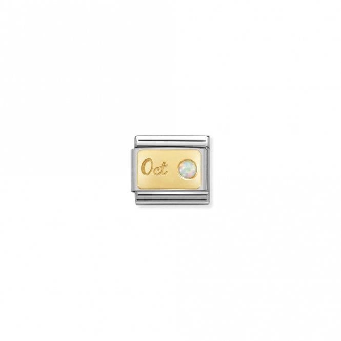 Classic Gold October White Opal Birthday & Birthstone Charms