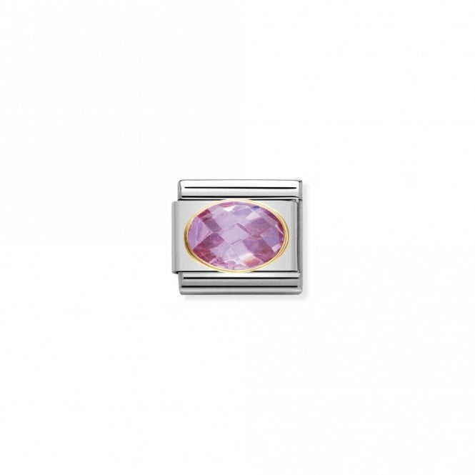 Classic Gold CZ Facetted Pink Sparkly Charms