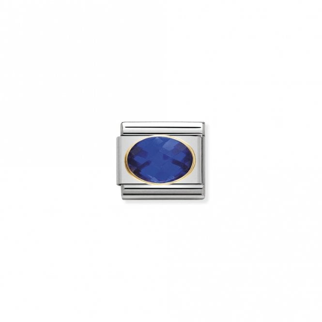 Classic Gold CZ Facetted Blue Sparkly Charms