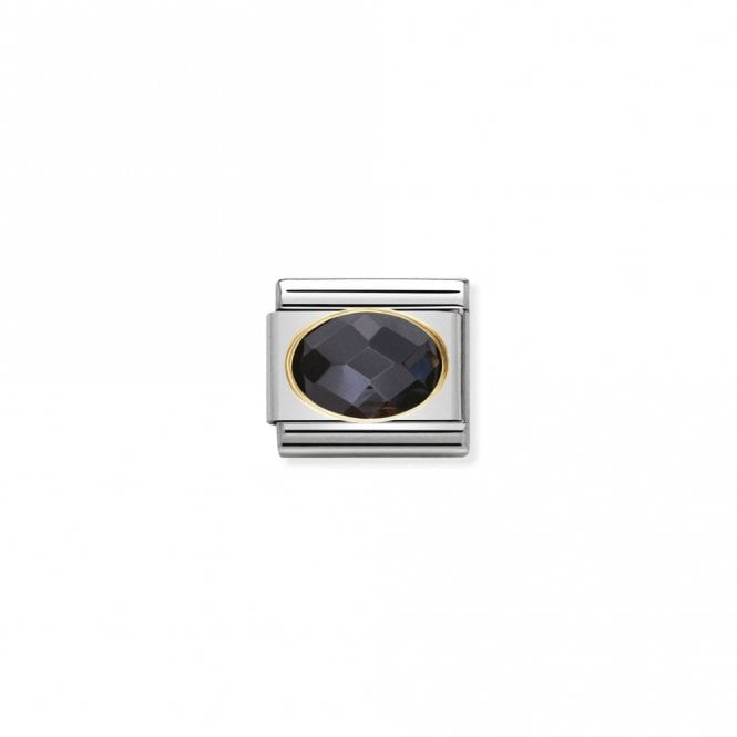 Classic Gold CZ Facetted Black Sparkly Charms