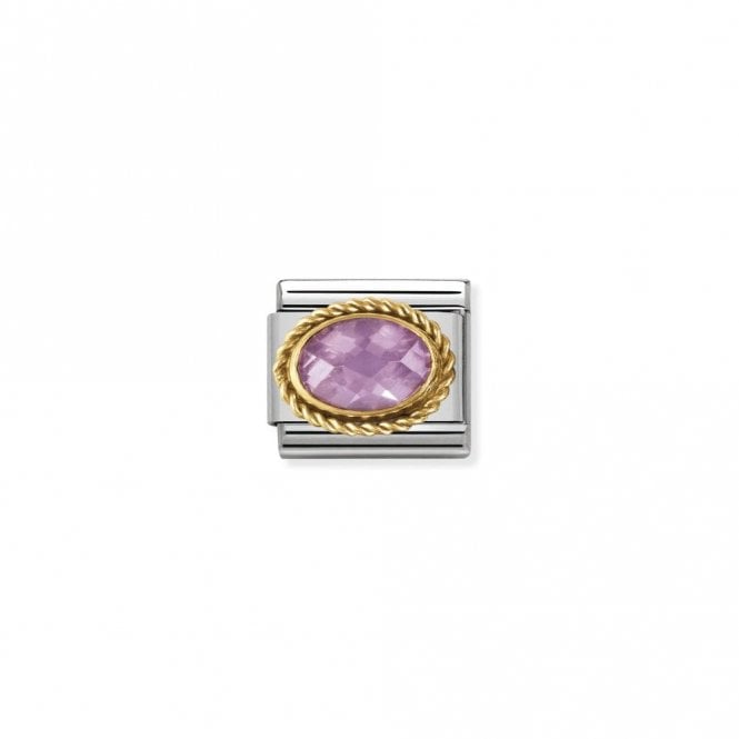 Classic Gold CZ Facetted Pink Sparkly Charms