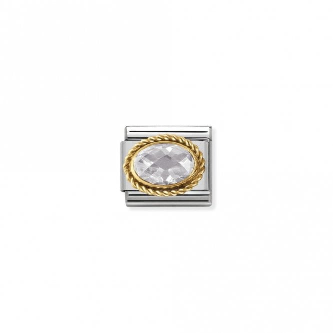 Classic Gold CZ Facetted White Sparkly Charms