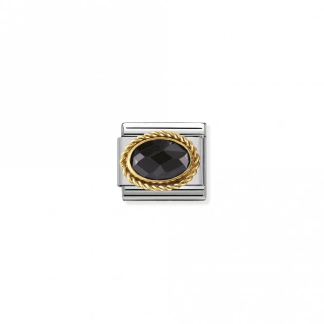 Classic Gold CZ Facetted Black Sparkly Charms