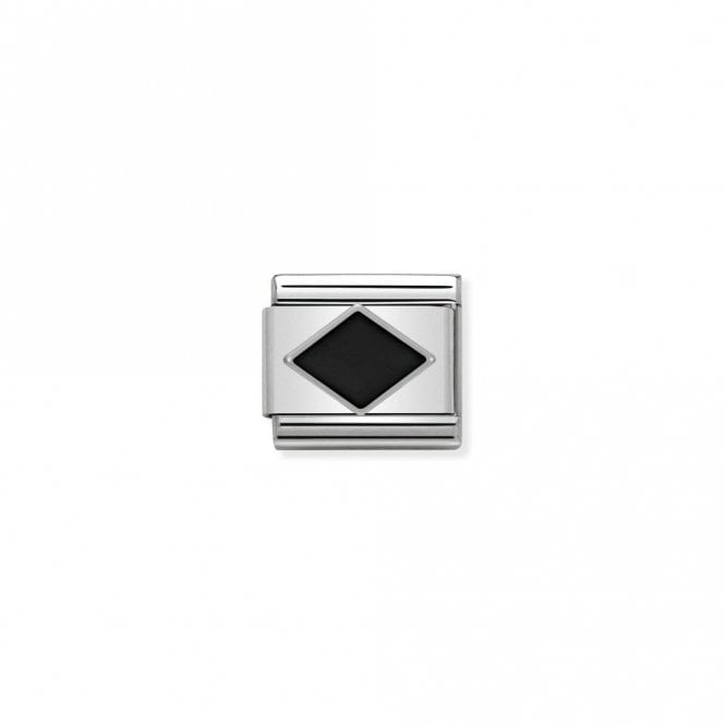 Classic Silver Black Rhombus Fashion & Fun Charms