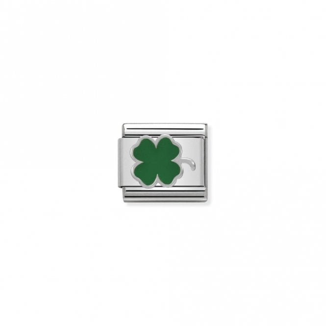 Classic Silver Green Clover Good Luck Charms